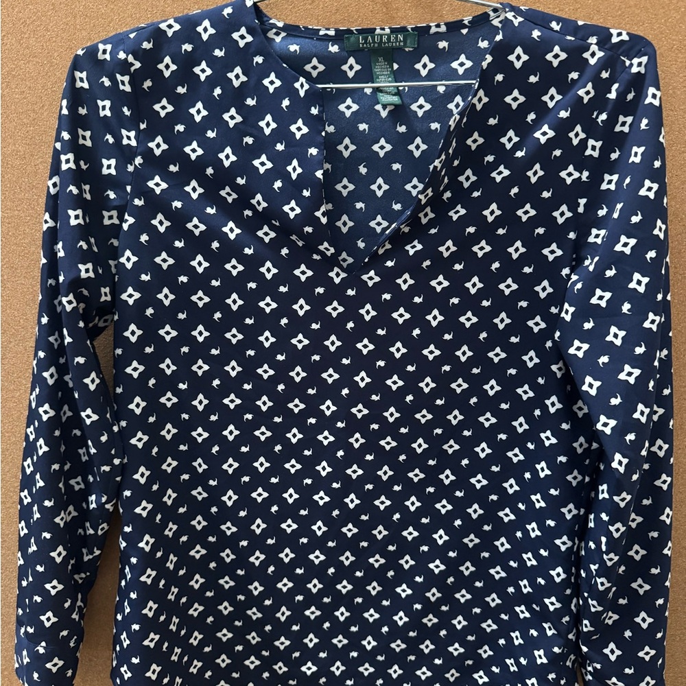 Ralph Lauren Split Neck Blouse - Picture 1 of 4